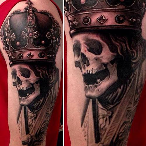 Badass deadly skull tattoo design, idea 110