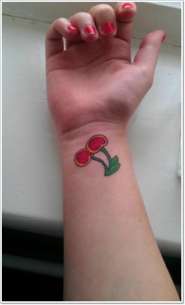 Top 40 cute cherry tattoos girls design, idea 13