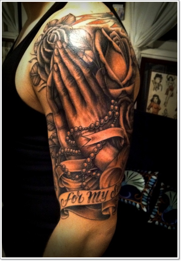 Top 25 praying hands tattoos faithful design, idea 1