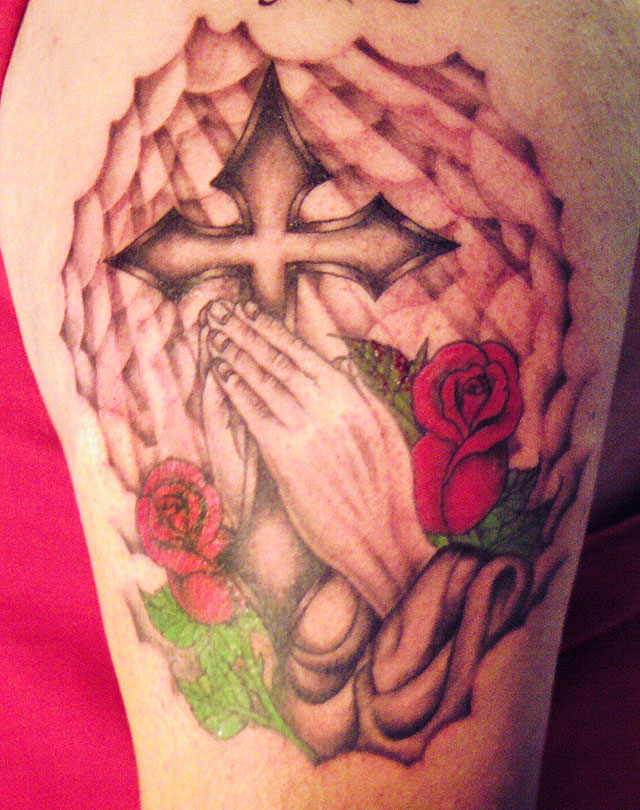 Top 25 praying hands tattoos faithful design, idea 23