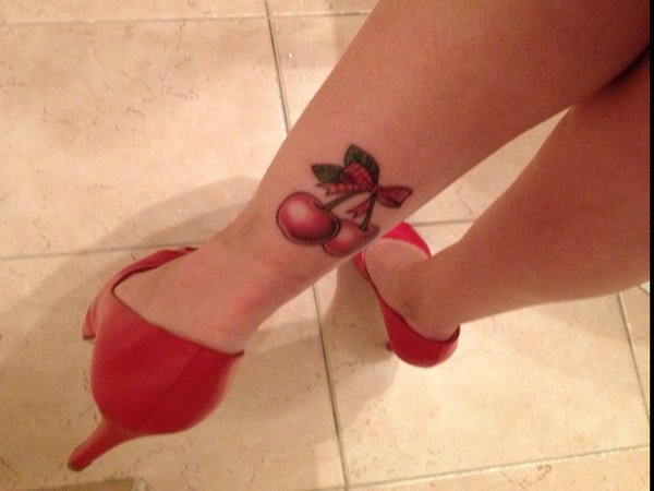 Top 40 cute cherry tattoos girls design, idea 24