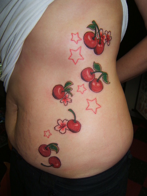 Top 40 cute cherry tattoos girls design, idea 34