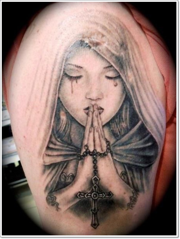 Top 25 praying hands tattoos faithful design, idea 12