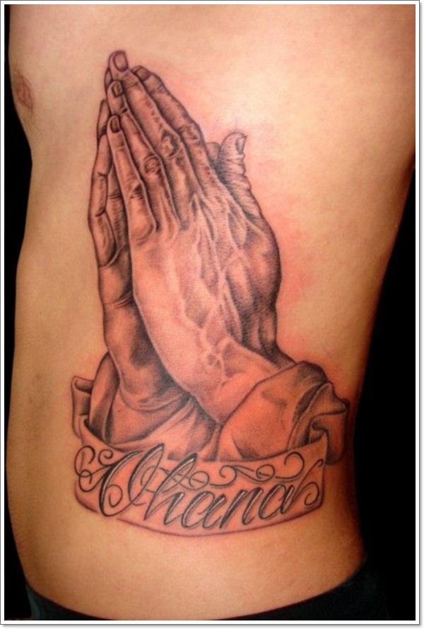 Top 25 praying hands tattoos faithful design, idea 13