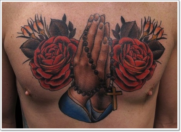 Top 25 praying hands tattoos faithful design, idea 14