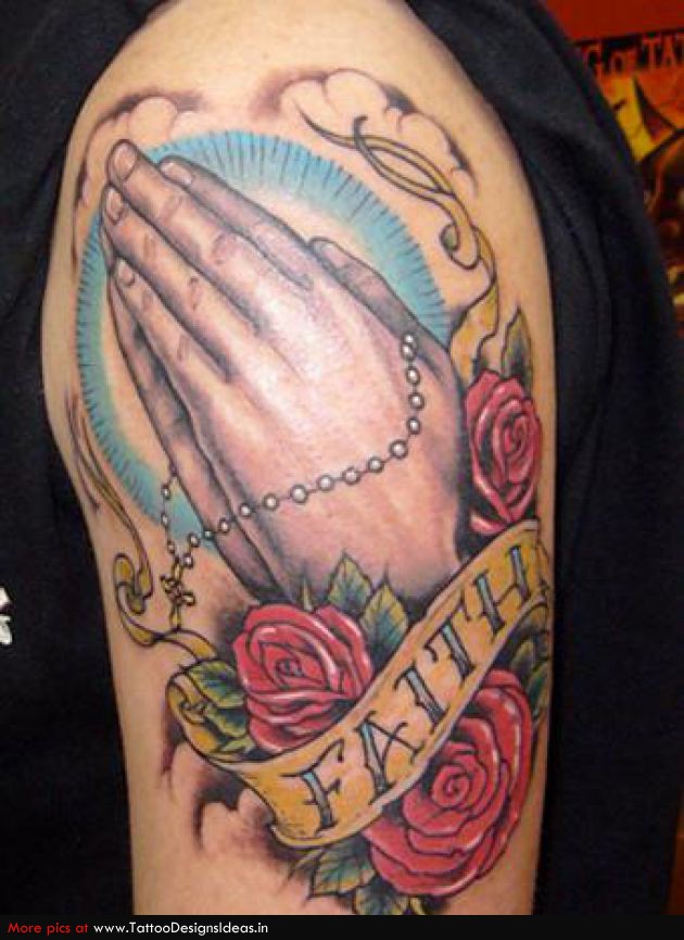 Top 25 praying hands tattoos faithful design, idea 24
