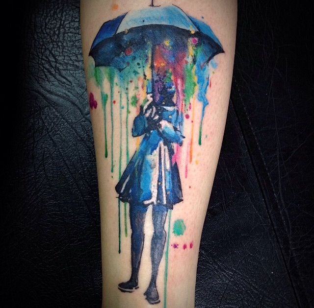Artistic watercolor tattoos living works art design, idea 90
