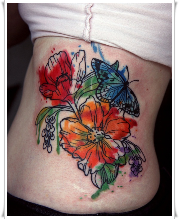 Artistic watercolor tattoos living works art design, idea 67
