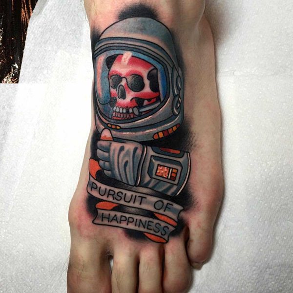 Badass deadly skull tattoo design, idea 57