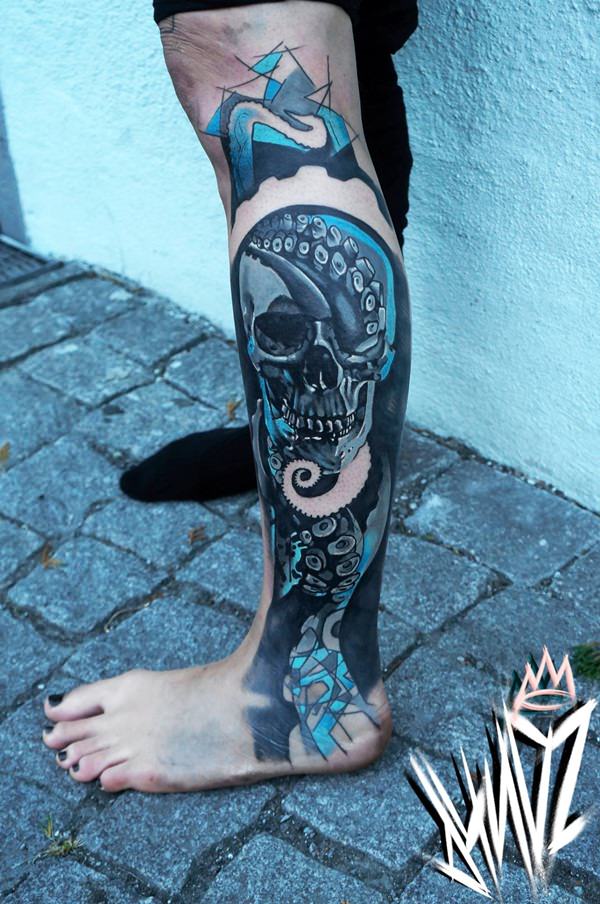 Badass deadly skull tattoo design, idea 58