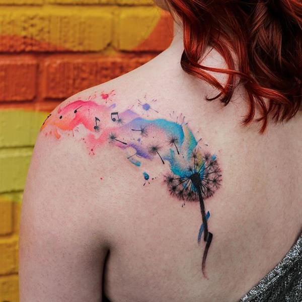 Artistic watercolor tattoos living works art design, idea 6