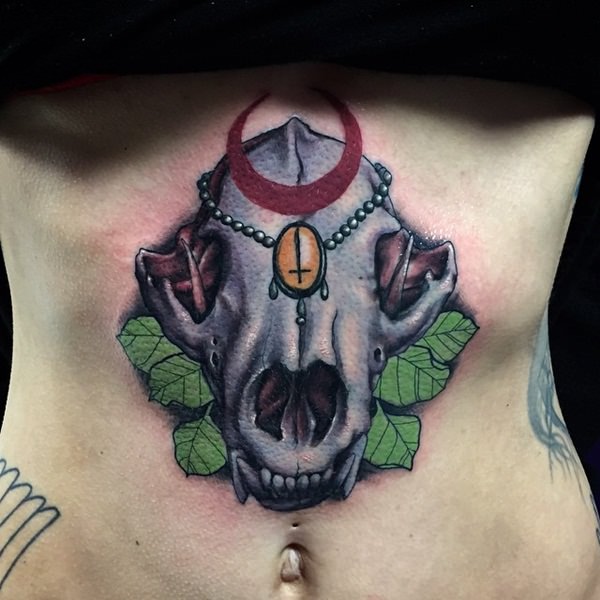 Badass deadly skull tattoo design, idea 60