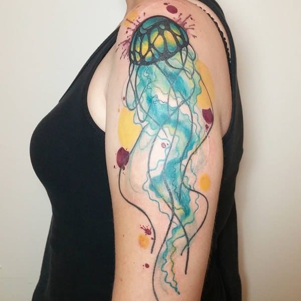 Artistic watercolor tattoos living works art design, idea 18
