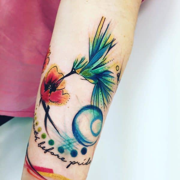 Artistic watercolor tattoos living works art design, idea 19