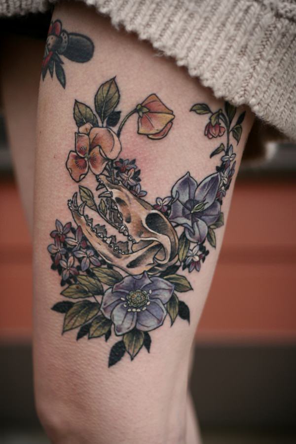 Badass deadly skull tattoo design, idea 62