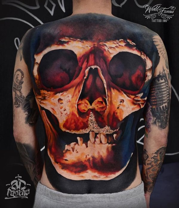 Badass deadly skull tattoo design, idea 63