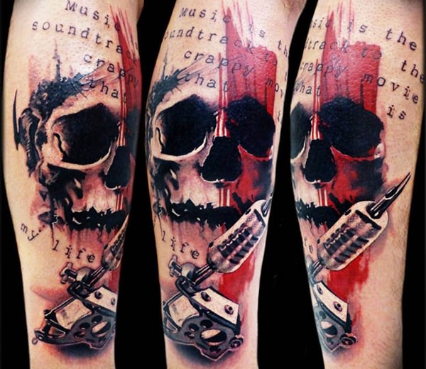 Badass deadly skull tattoo design, idea 65