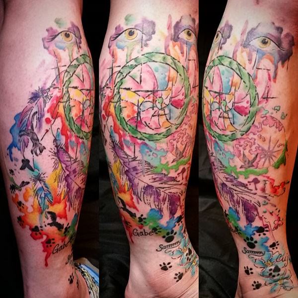 Artistic watercolor tattoos living works art design, idea 24