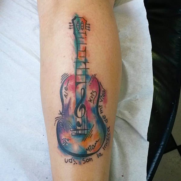 Artistic watercolor tattoos living works art design, idea 26