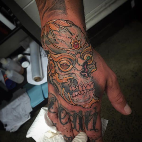 Badass deadly skull tattoo design, idea 2