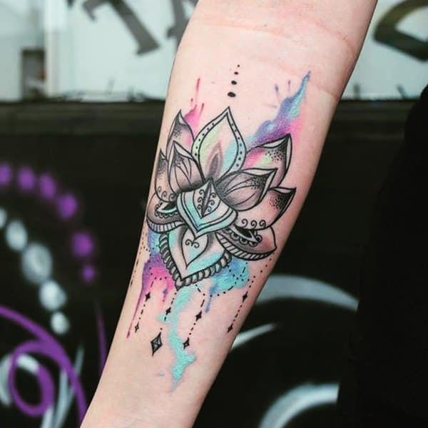 Artistic watercolor tattoos living works art design, idea 27