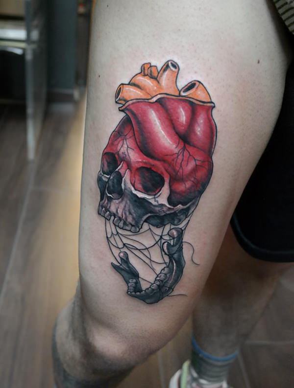 Badass deadly skull tattoo design, idea 4