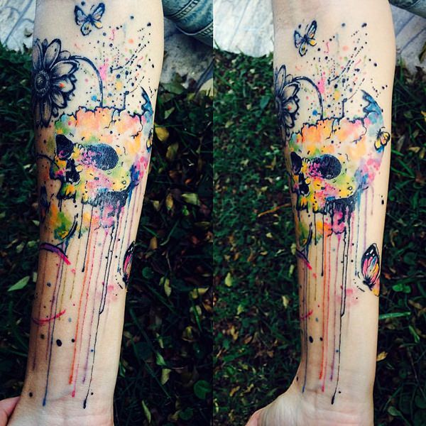 Badass deadly skull tattoo design, idea 7