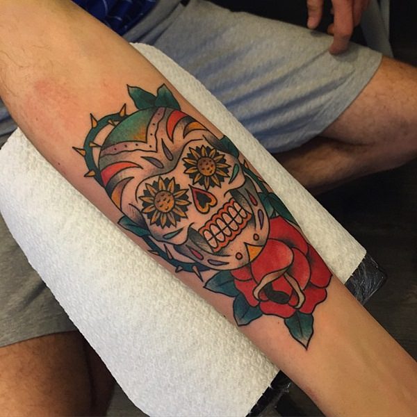 Badass deadly skull tattoo design, idea 12