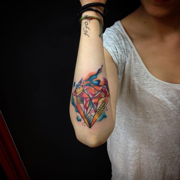 Artistic watercolor tattoos living works art design, idea 37