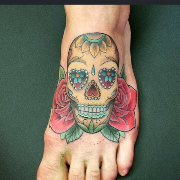 Badass deadly skull tattoo design, idea 15