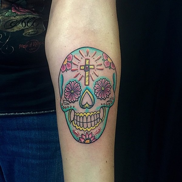 Badass deadly skull tattoo design, idea 17