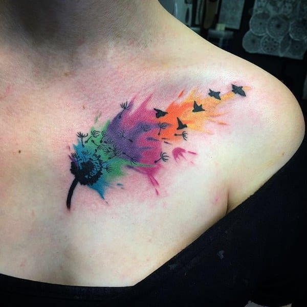 Artistic watercolor tattoos living works art design, idea 42