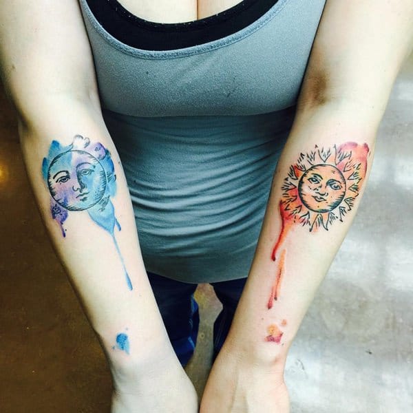 Artistic watercolor tattoos living works art design, idea 9