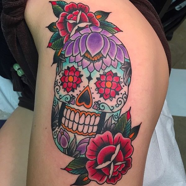 Badass deadly skull tattoo design, idea 22