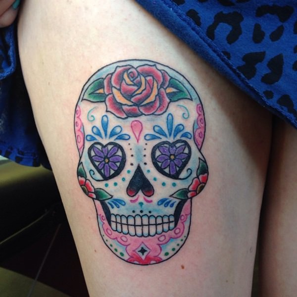 Badass deadly skull tattoo design, idea 25