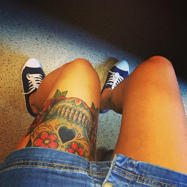 Badass deadly skull tattoo design, idea 27