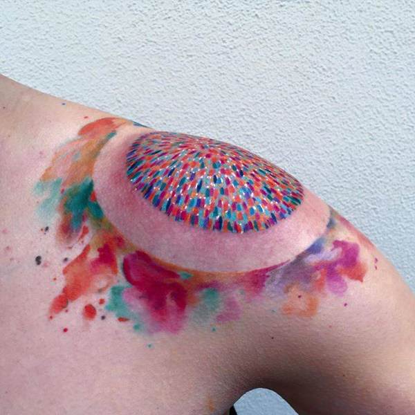 Artistic watercolor tattoos living works art design, idea 52