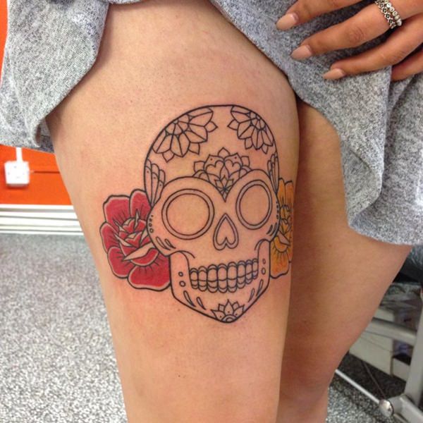 Badass deadly skull tattoo design, idea 28