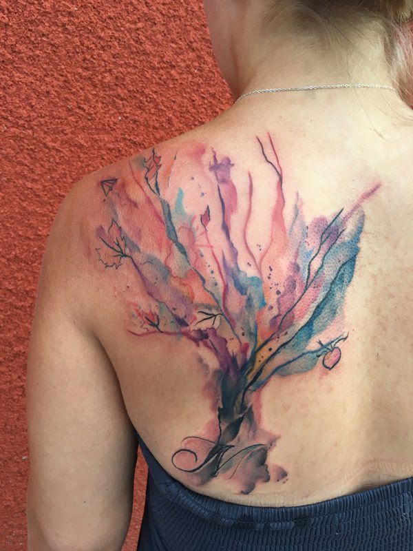 Artistic watercolor tattoos living works art design, idea 54