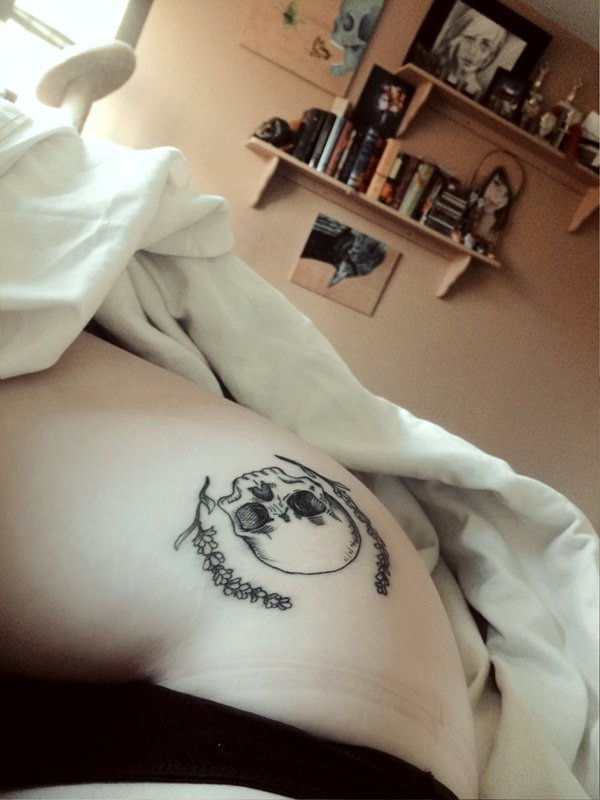 Badass deadly skull tattoo design, idea 52