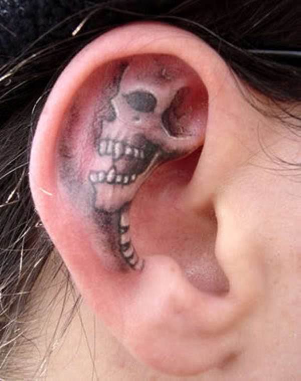 Badass deadly skull tattoo design, idea 32