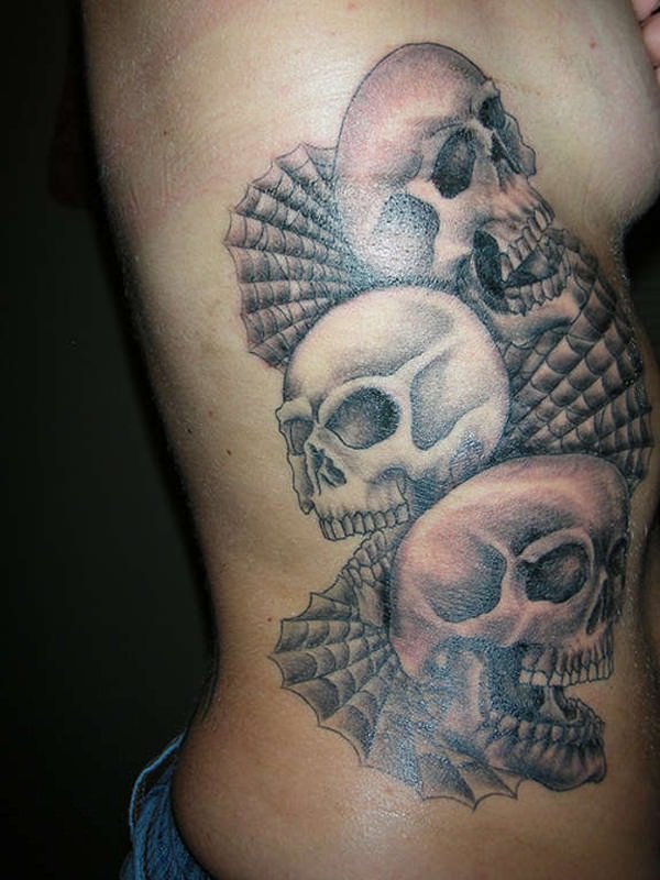 Badass deadly skull tattoo design, idea 34