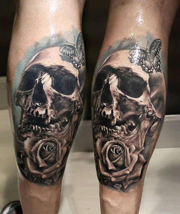 Badass deadly skull tattoo design, idea 37