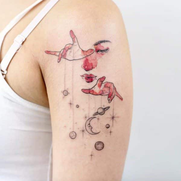 Artistic watercolor tattoos living works art design, idea 62