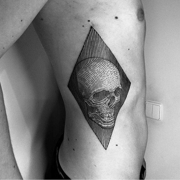 Badass deadly skull tattoo design, idea 53
