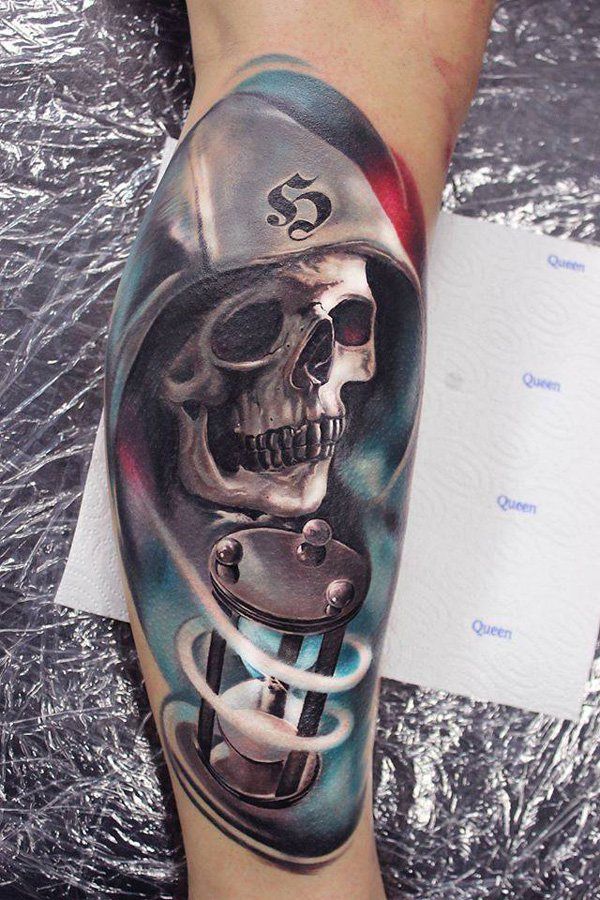 Badass deadly skull tattoo design, idea 46