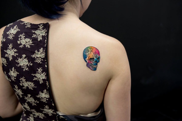 Badass deadly skull tattoo design, idea 54