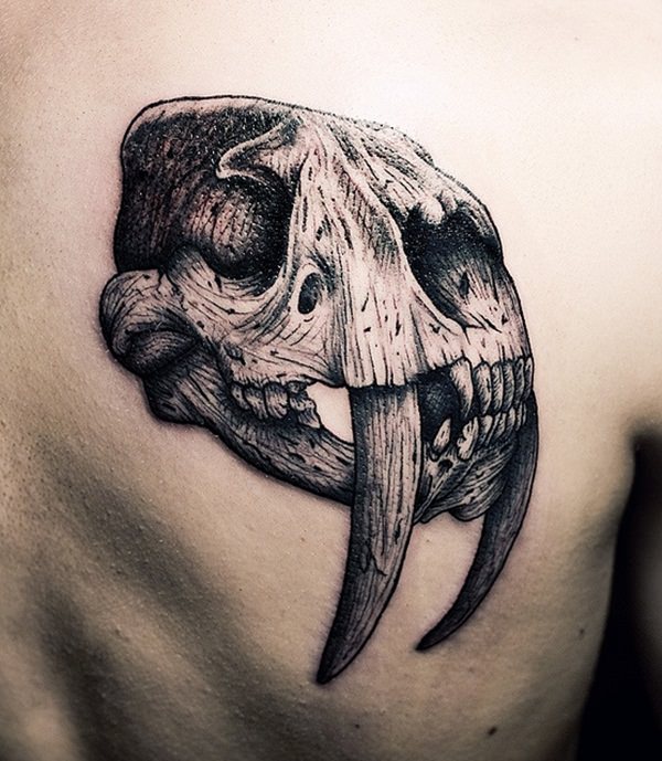 Badass deadly skull tattoo design, idea 55