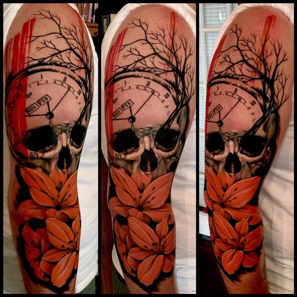 Badass deadly skull tattoo design, idea 56