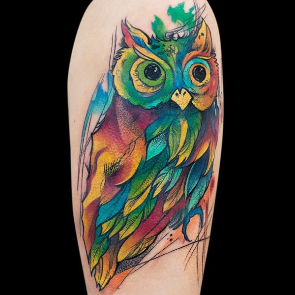 Artistic watercolor tattoos living works art design, idea 14